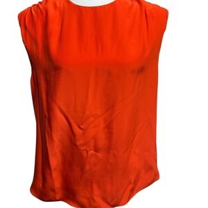 Cinq à Sept Fire Coral Vana Top Silk Size L